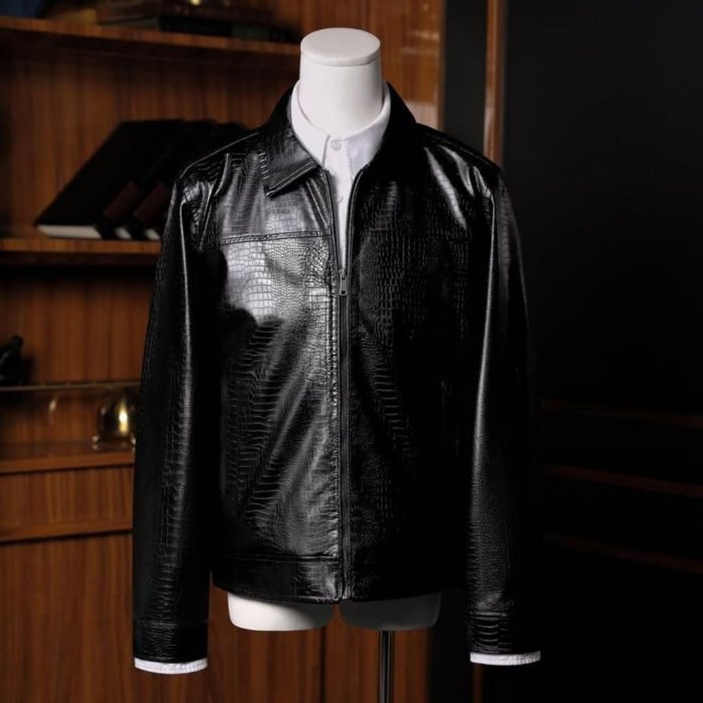 RUCAS Python Leather Jacket Blue/Black - RUCAS Tailor Gradient Grey Leather Grey/Brown - Garansi Ori