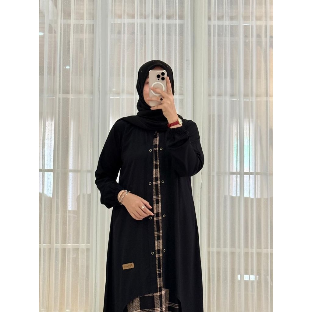 NADHEEFA STORE GAMIS TWILL CARDI HITAM