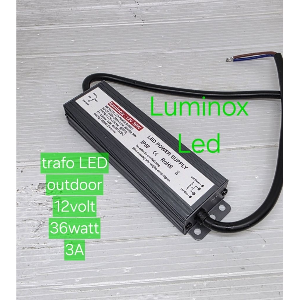 trafo power supply led outdoor 12v 3a 36w 36watt / driver led 3ampere 36 watt 12volt ip67