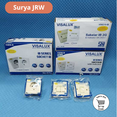 Saklar IB Engkel 1G dan Saklar Seri 2G Visalux - Stop Kontak IB Visalux