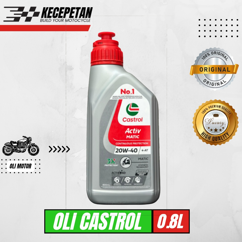 OLI CASTROL OLI MESIN MOTOR CASTROL ACTIV MATIC 20W-40 (0.8L)