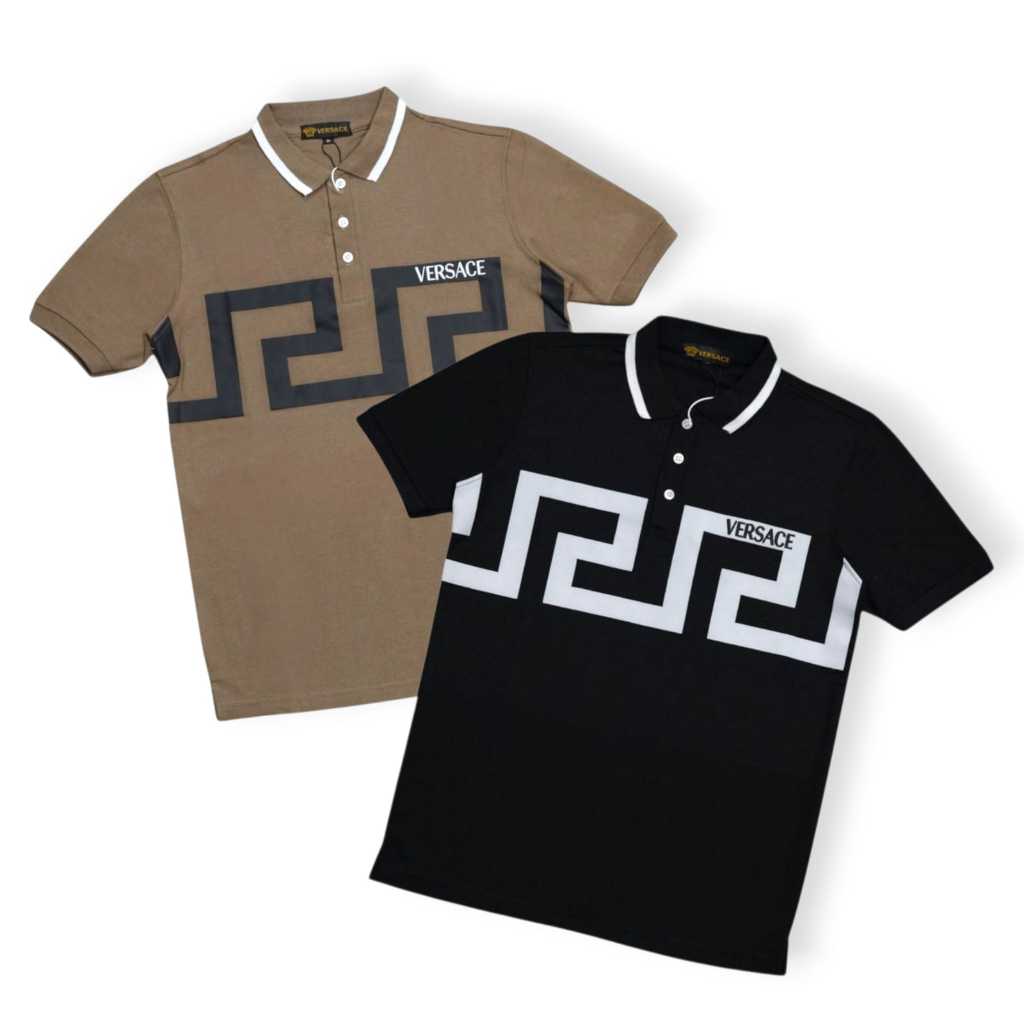 Kaos Polo Shirt Versac Lengan Pendek Pique Katun Diamond Unisex