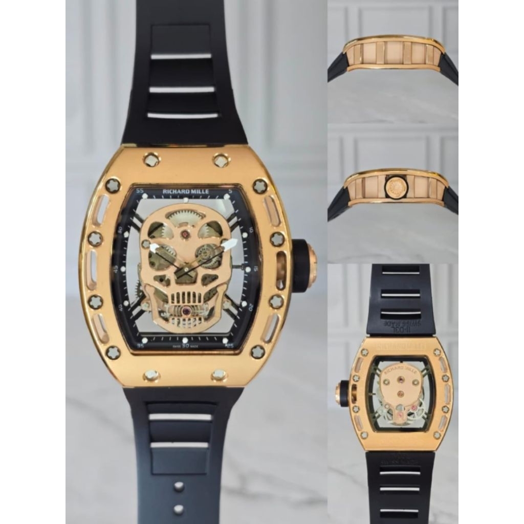 Jam mewah RM automatic 42mm 052 Skull Titanium swiss