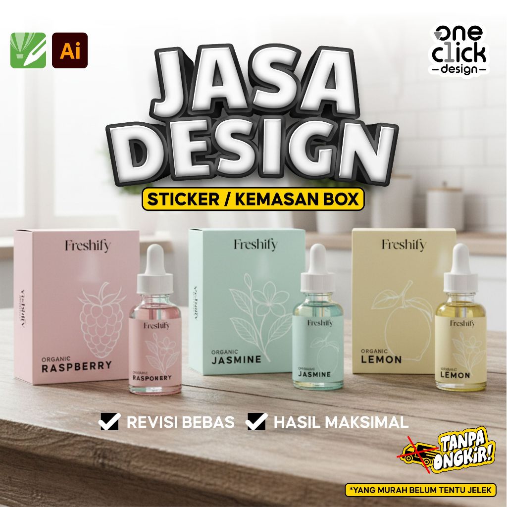 JASA DESAIN STIKER PARFUM SKINCARE LABEL BOX PACKAGING KEMASAN DESIGN