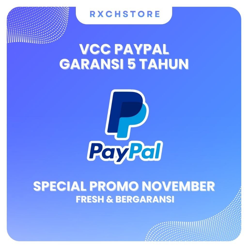 VCC PAYPAL GARANSI 5 TAHUN