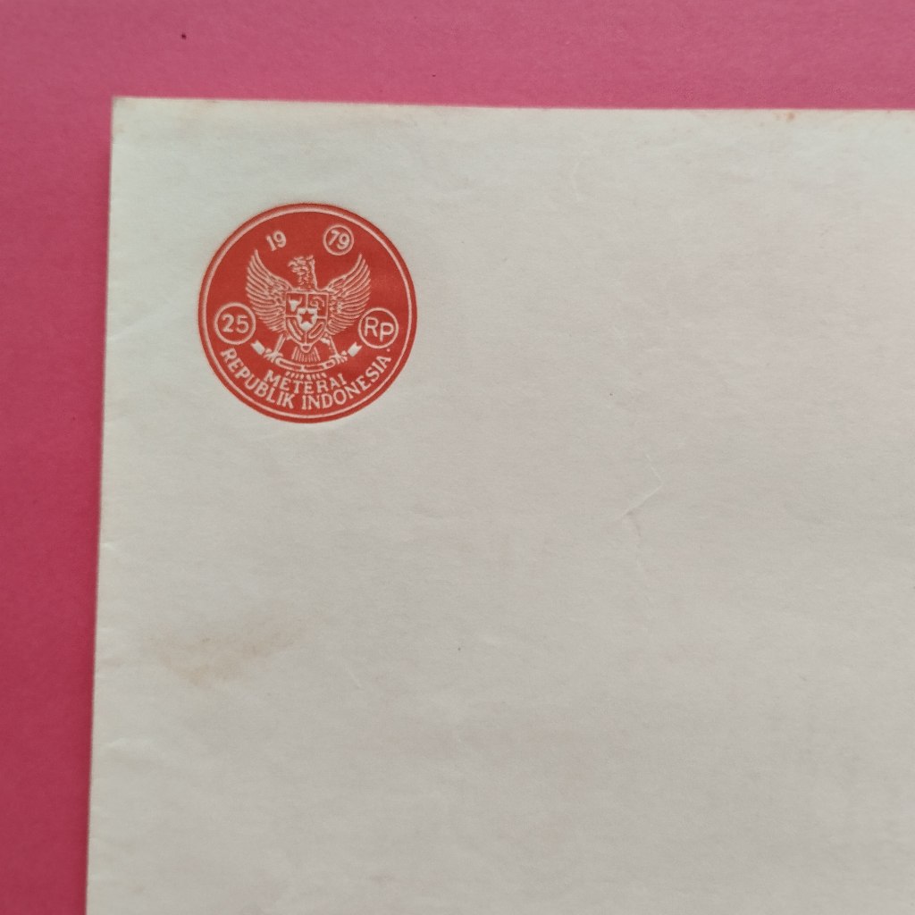 Kertas Segel Kuno Rp 25 Tahun 1979 Double