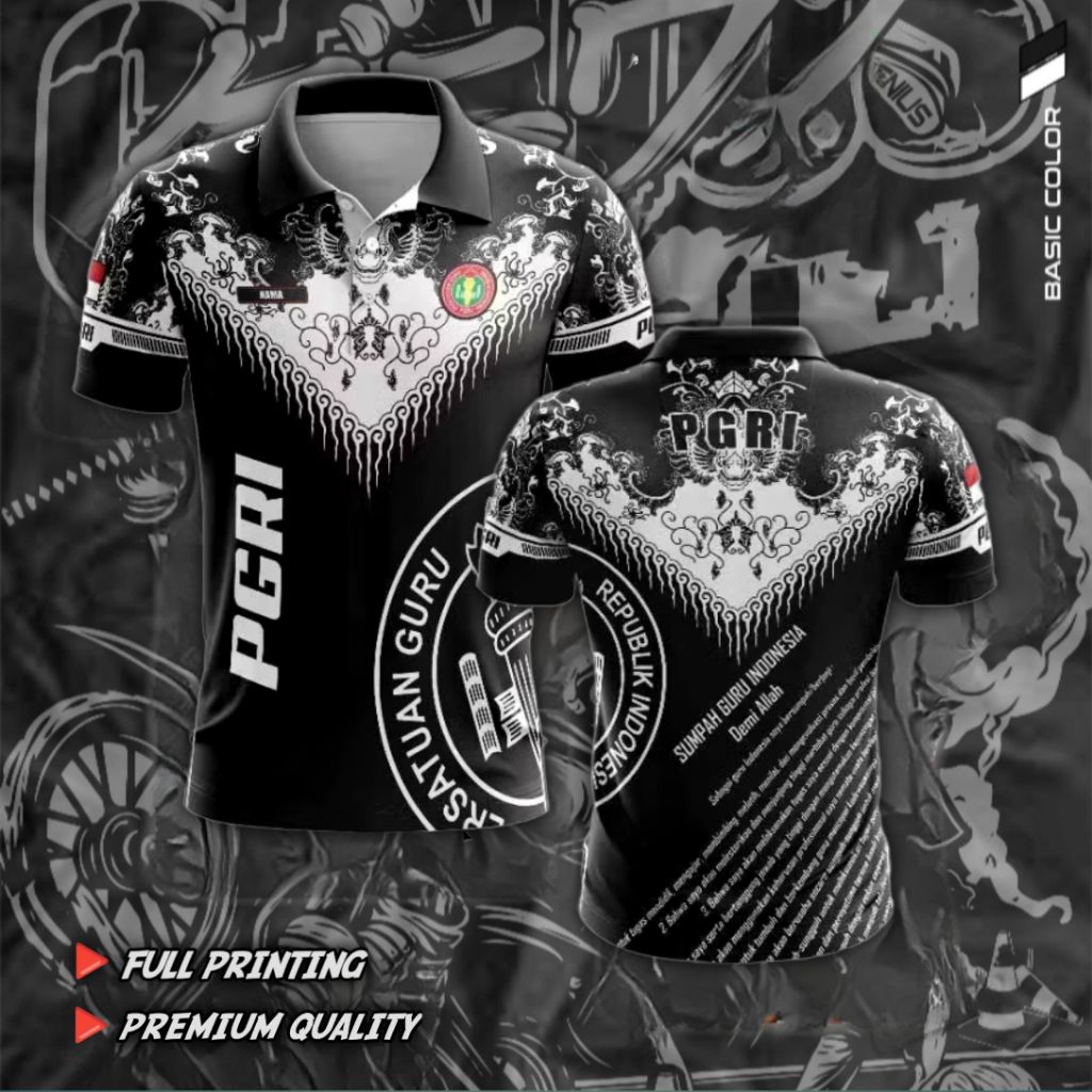 KAOS POLO PGRI FULL PRINTING KUALITAS PREMIUM