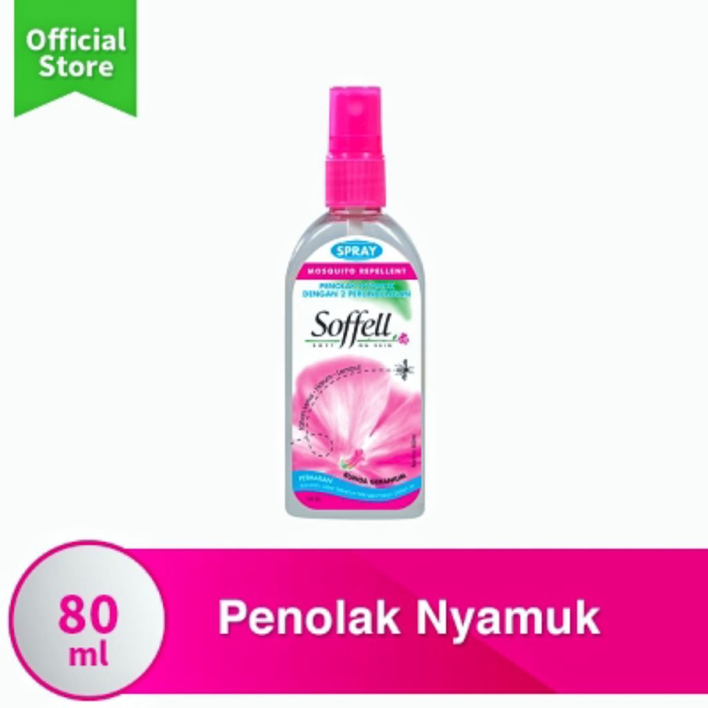 Soffell Botol Spray Anti Nyamuk Geranium 80 ML Soffell Botol Spray Penolak Nyamuk Promo Termurah!