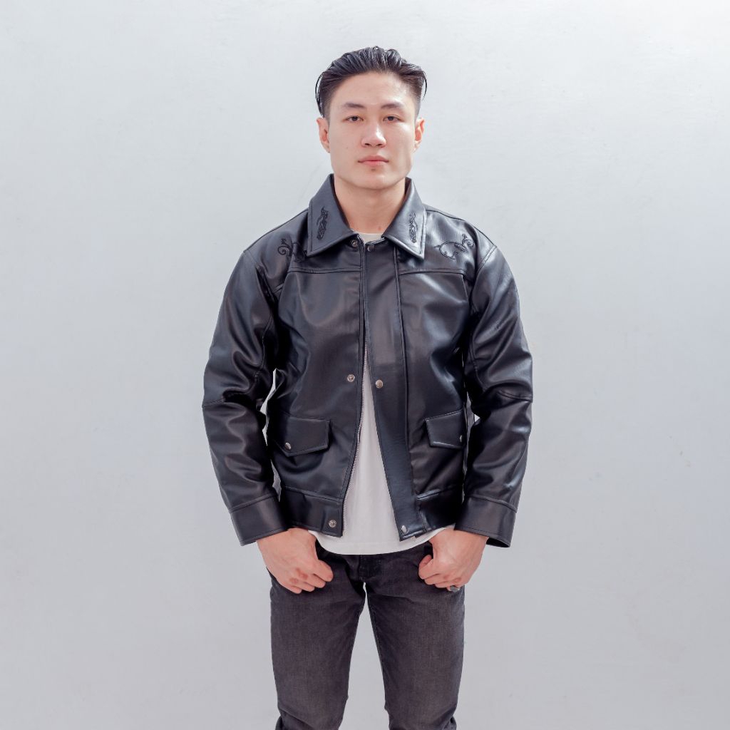 Blueside - Leather Jacket Boxy