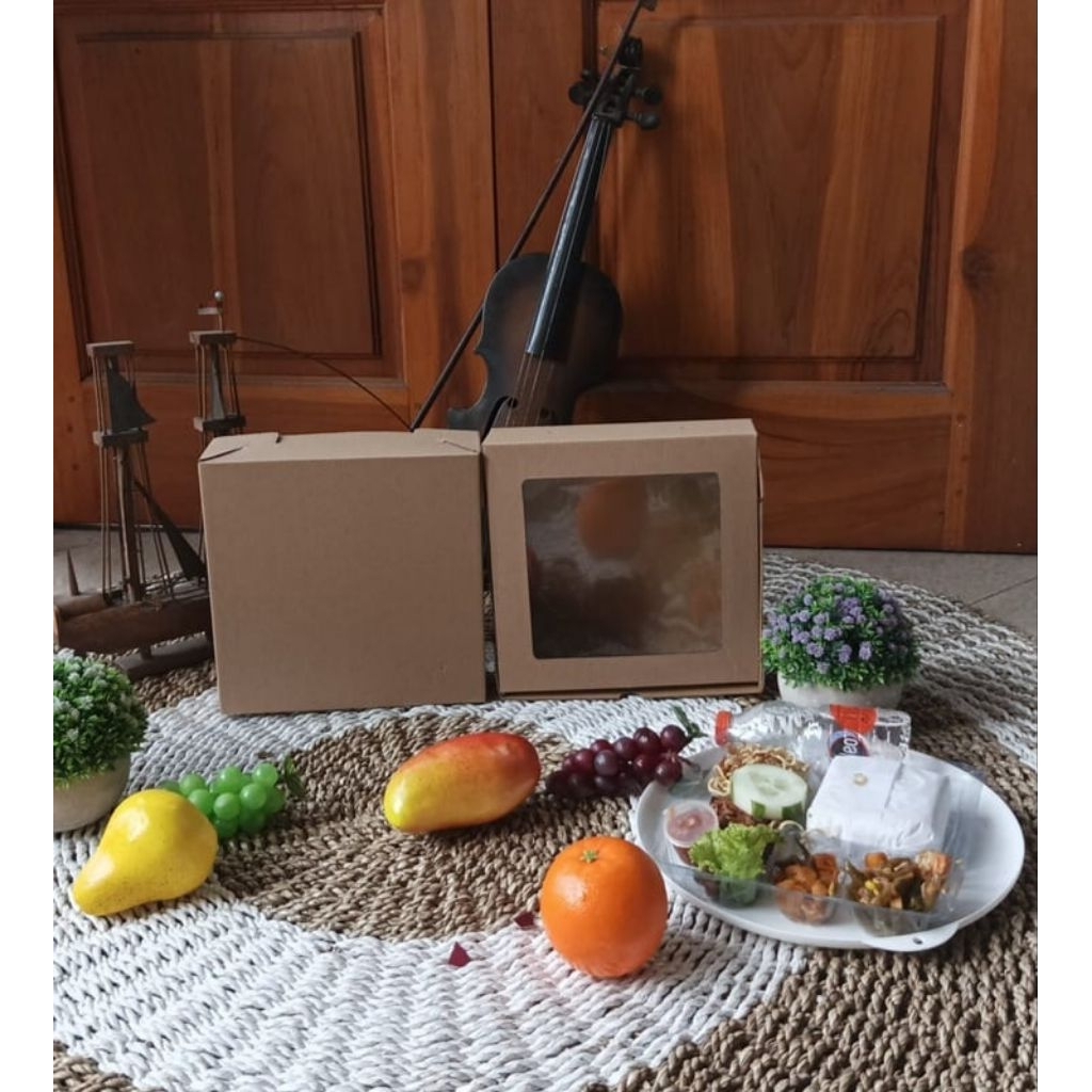 Box 20x20x7 cm Mika e flute/kardusnasi/kotaknasi/hampers
