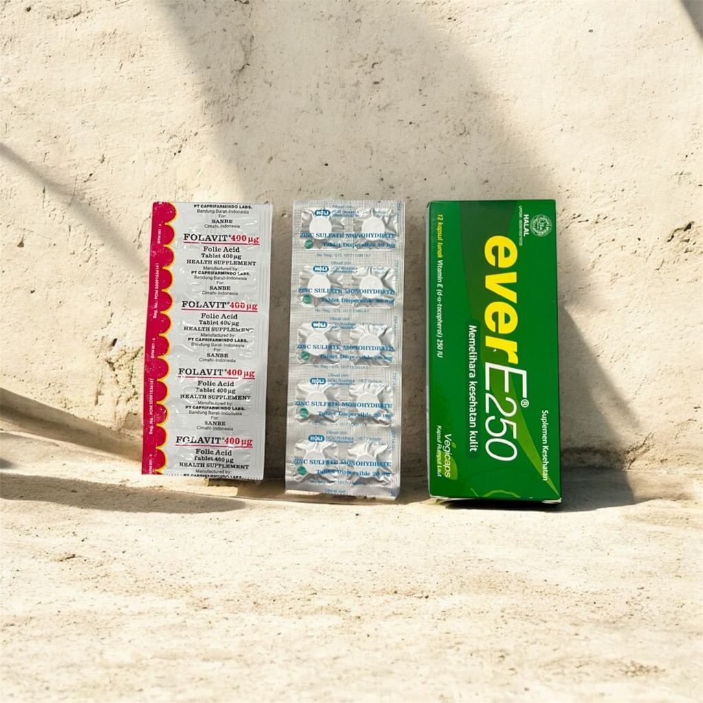 Paket Promil /  Program Hamil 3in1 – Folavit 400 mg + Zinc + Ever E 250