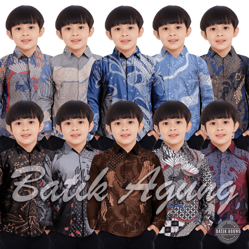 2-13 th PREMIUM Kemeja Batik Anak Laki Laki Modern / Pakaian Batik Fashion Kids Anak Cowok Terbaru