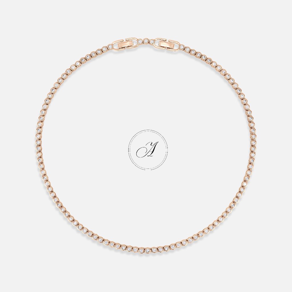 Alnneri - Solynth Tennis Necklace Jewelry in Rose Gold | Perhiasan Kalung 18K Emas Asli Bersertifika