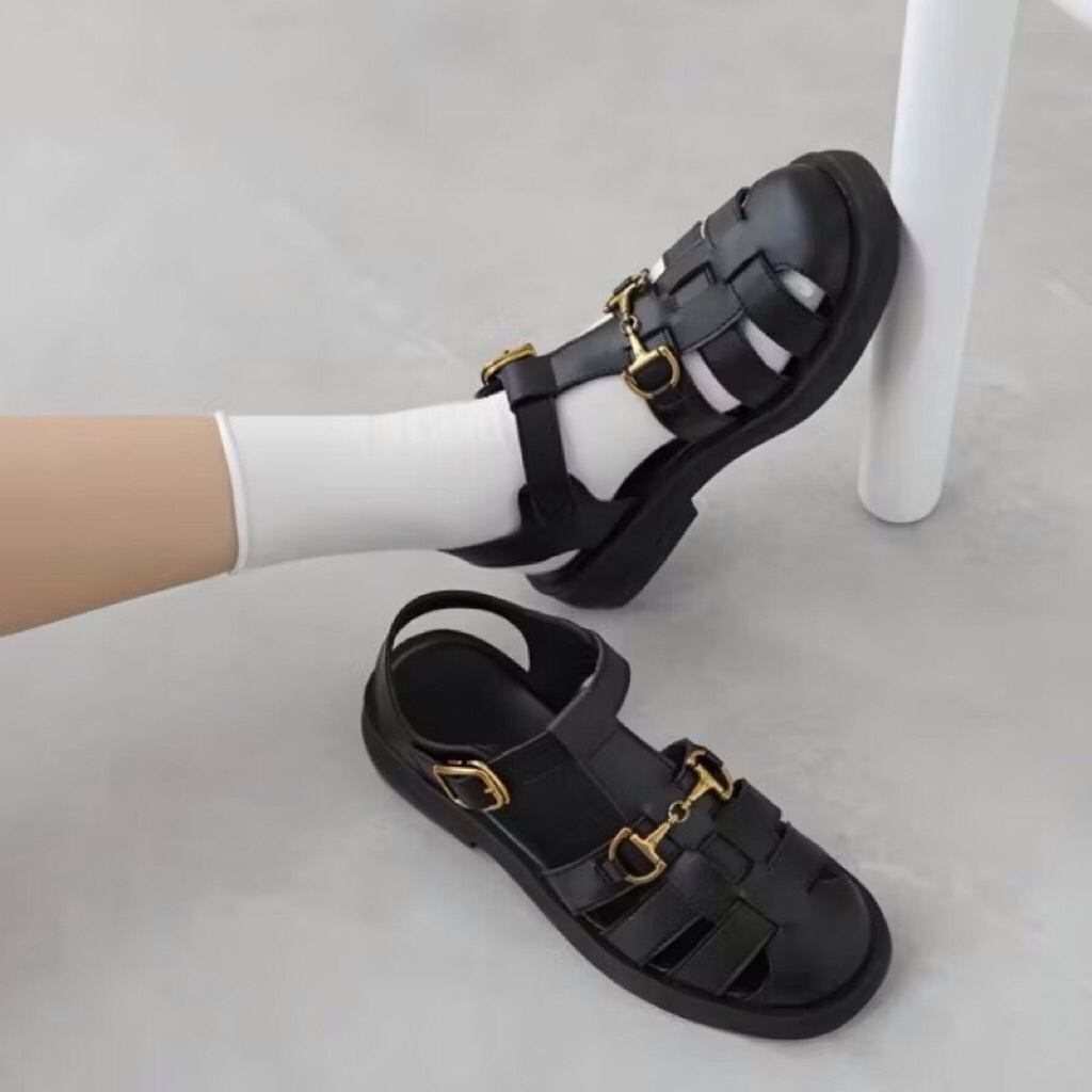 1611 sandal wanita docmart import kepang tali belakang 0233