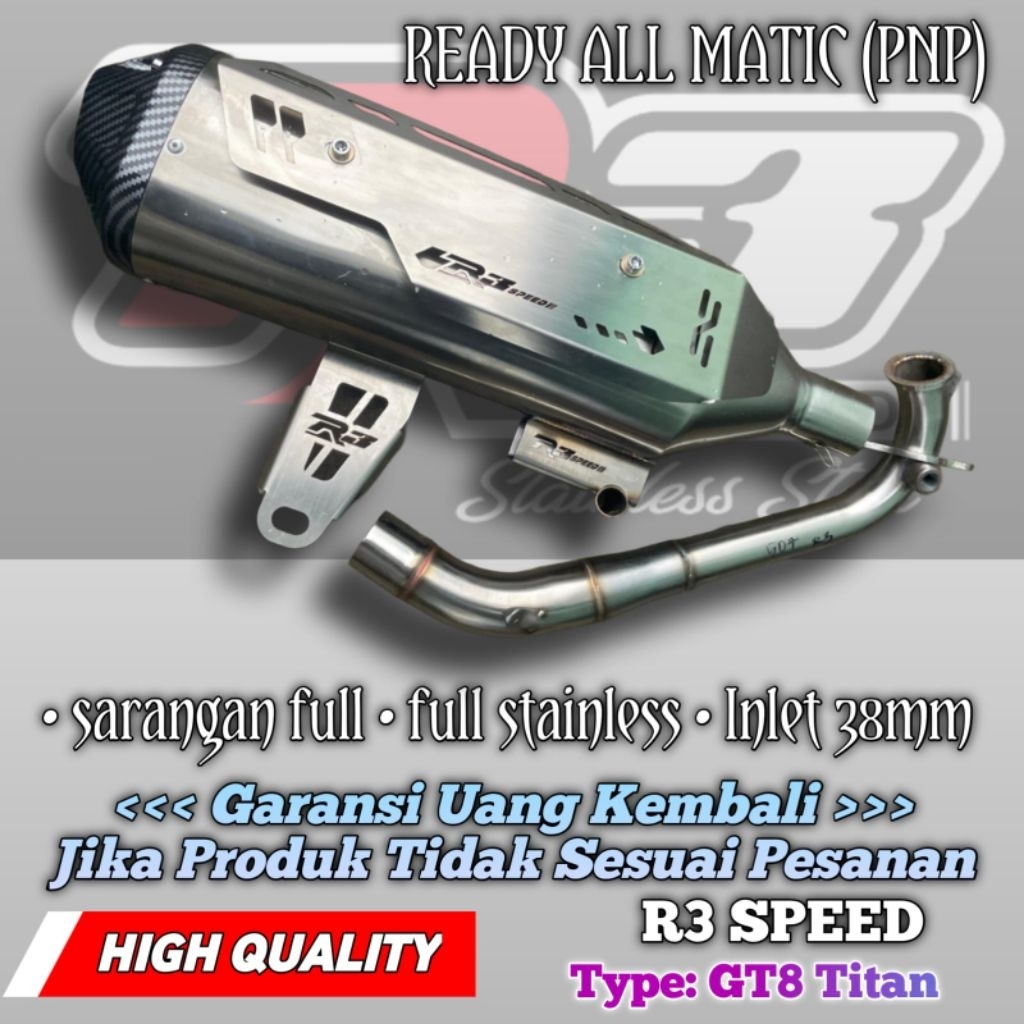 knalpot original bas adem Stylo pcx Vario Adv nmax aerox dan Matic lainnya R3 SPEED GT8 Titan