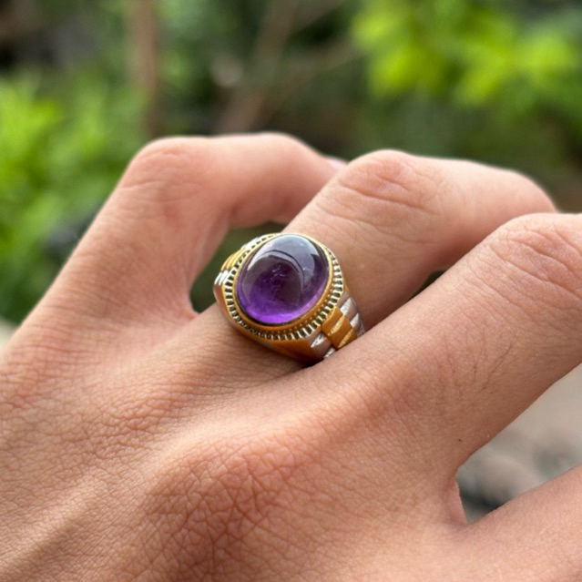 Cincin Batu kecubung serat kapas keren