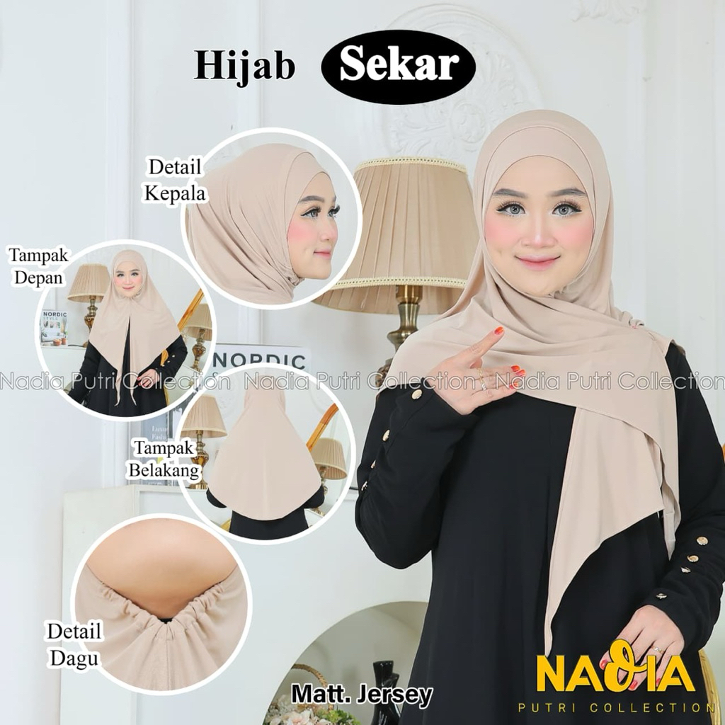 Segitiga Instan/Hijab Instan/Jilbab Instan Dagu Karet ori by Nadia
