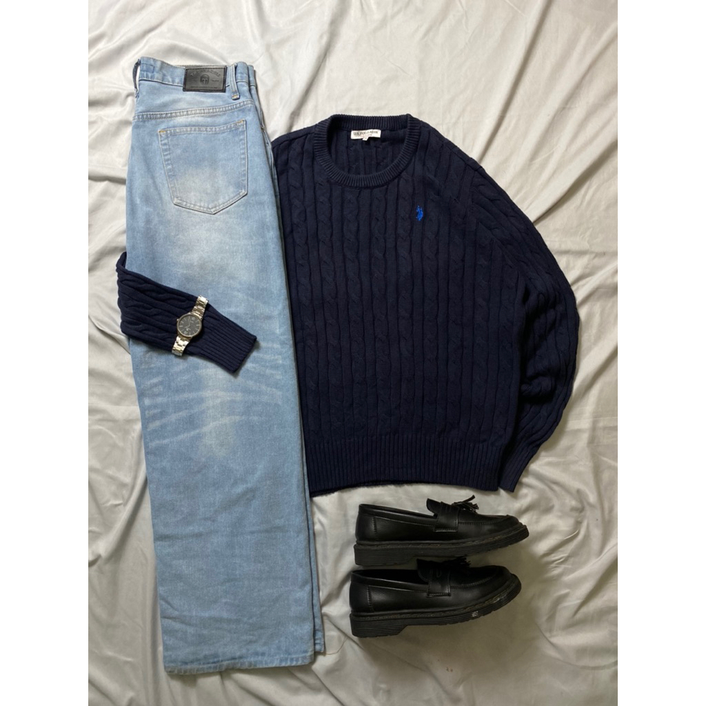 cable knit us polo