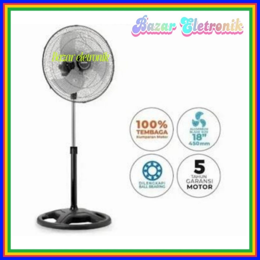 Stand Fan Maspion Pw 452 / Kipas Angin Berdiri 18 Inch PW-452