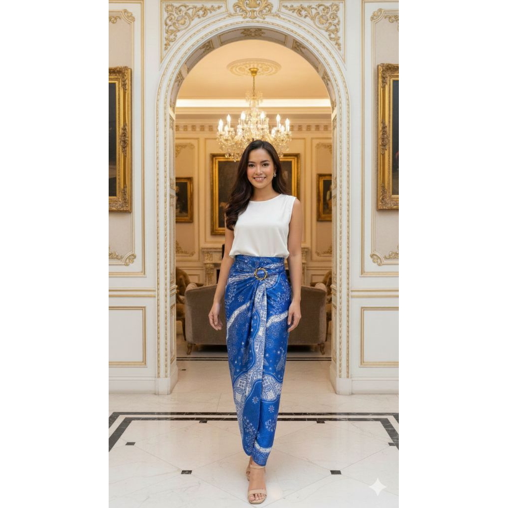 Rok lilit batik bawahan kebaya kain serut instan free ring