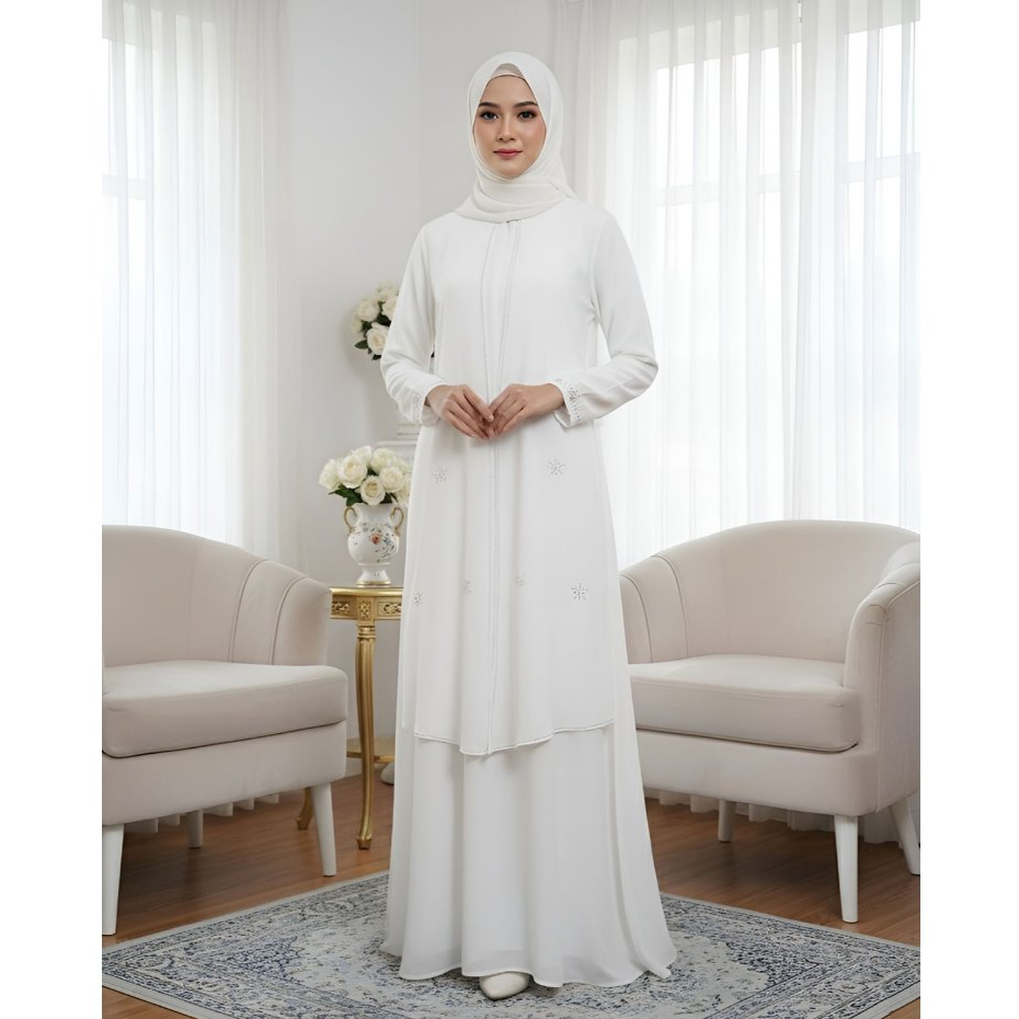 BestPromo Abaya Melisa Series Bahan Sabrina Anti Uv Gamis Daily Simple Syari Busui Friendly