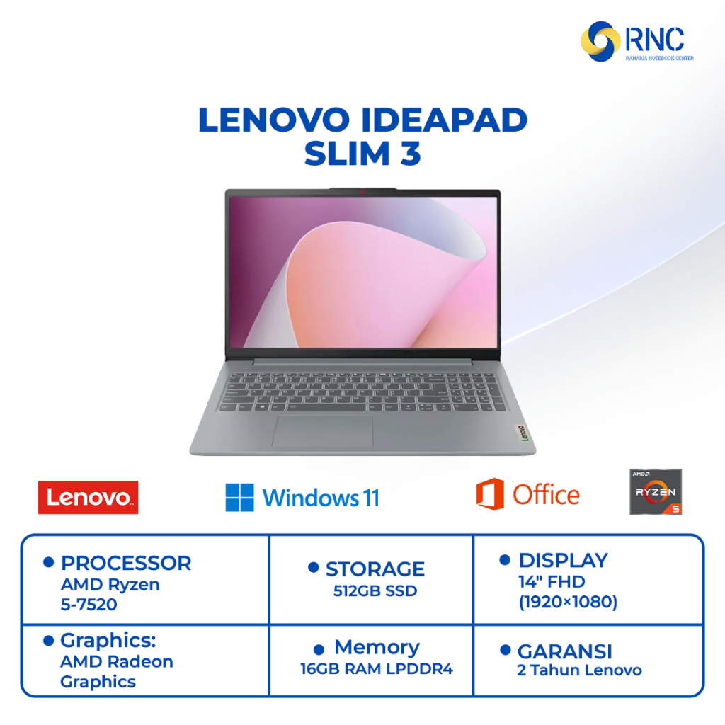 LENOVO IDEAPAD SLIM 3 | RYZEN 5-7520 16GB/512GB