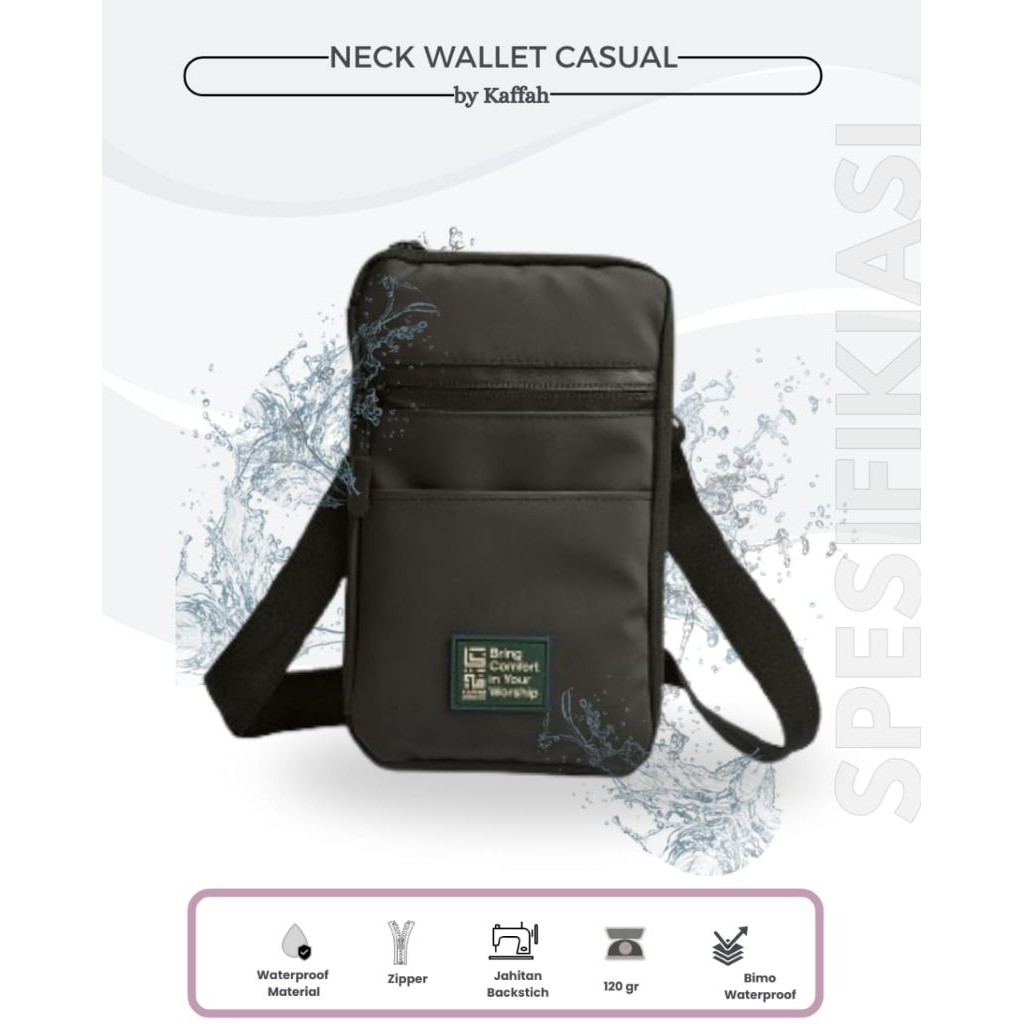 Kaffah ~ Neck Wallet Bag || Dompet Gantung Pria Wanita || Perlengkapan Haji Umroh