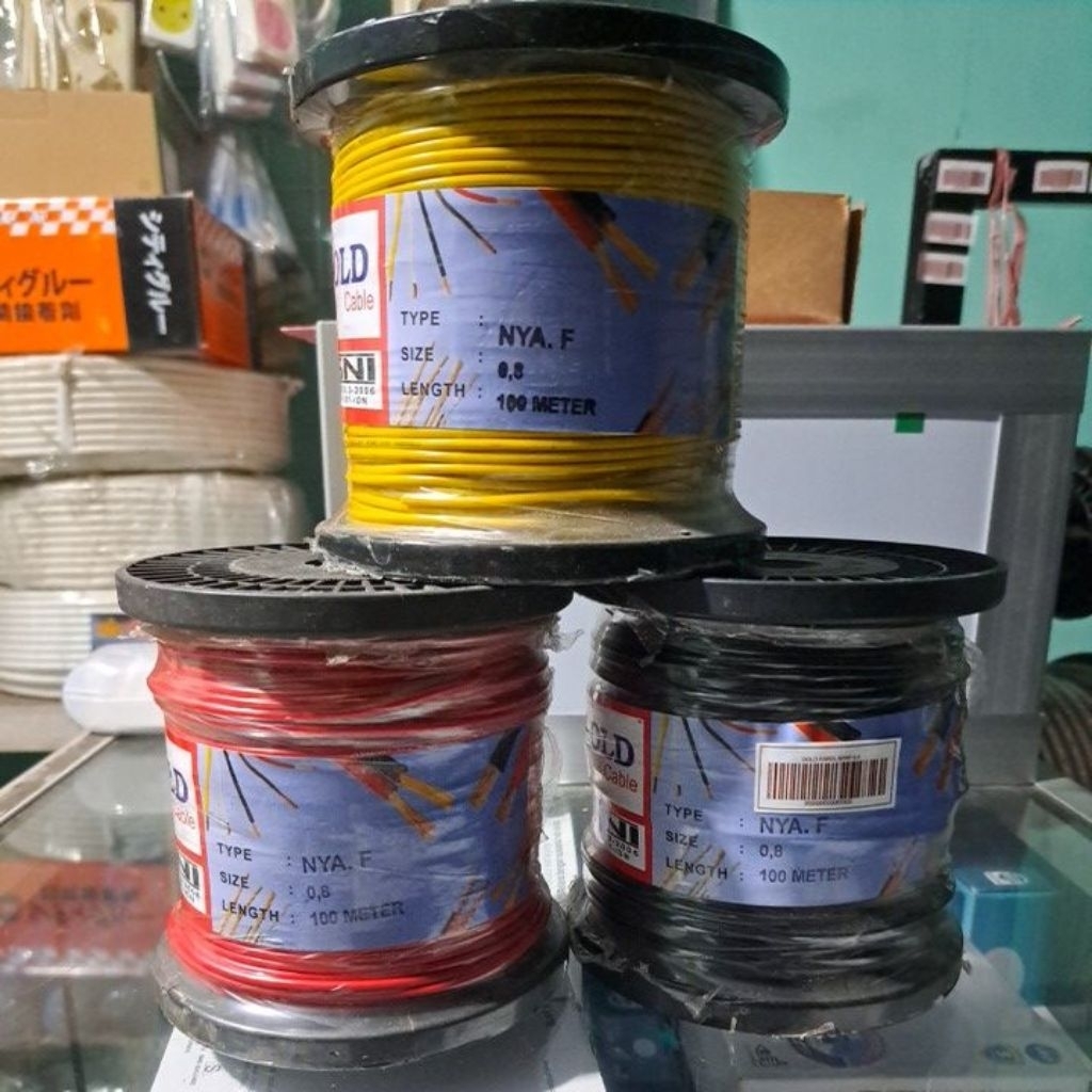 GOLD KABEL TUNGGAL SERABUT NYAF 0,8 PERMETER