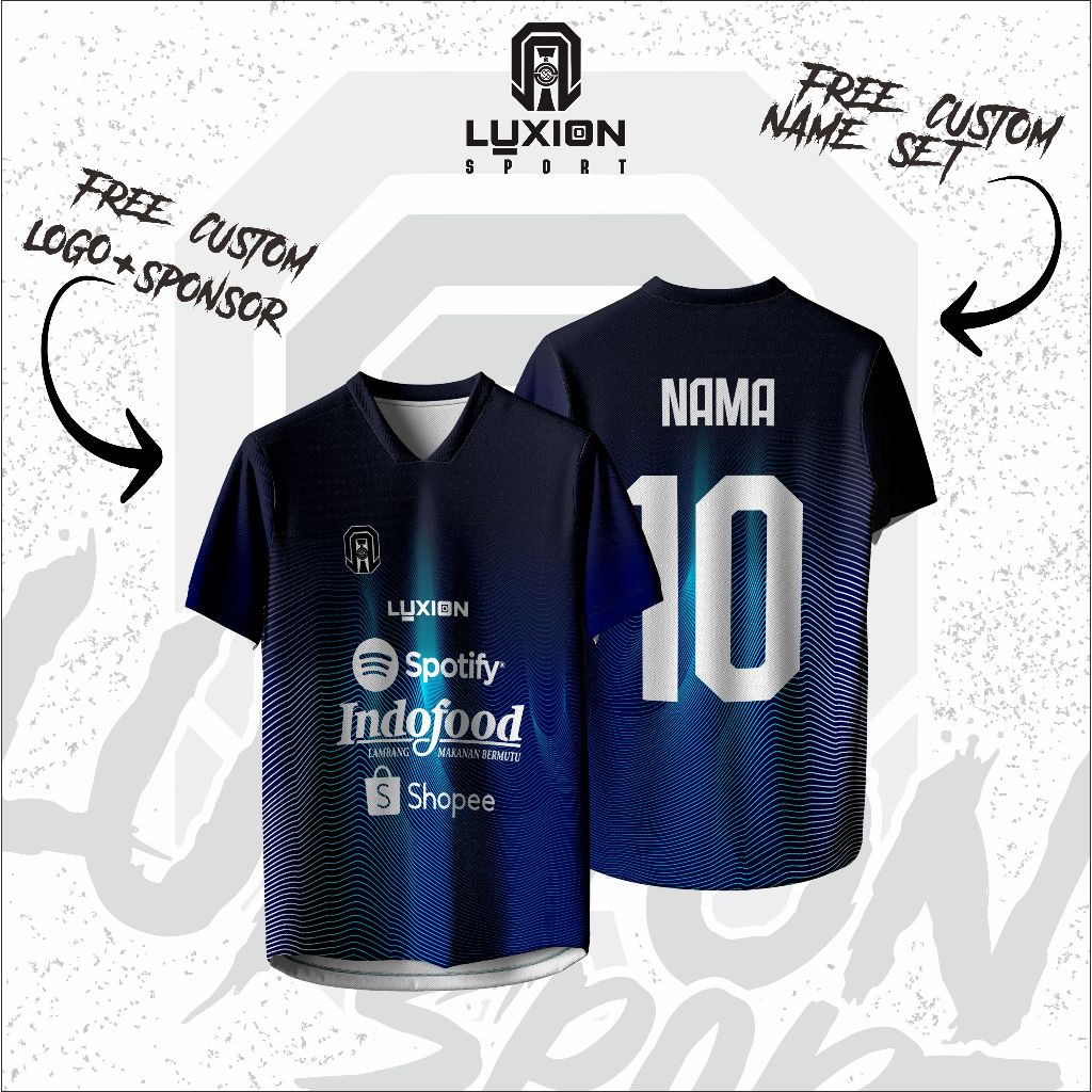 Jersey Futsal Custom Nama Nomor Sponsor Dry Fit || Jersey Bola Custom Nama Nomor Sponsor Premium