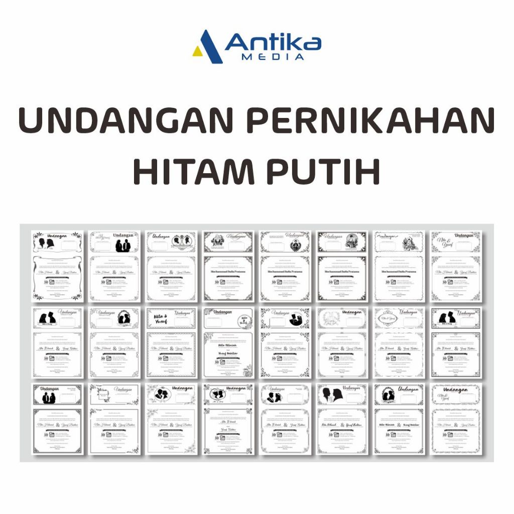 UNDANGAN PERNIKAHAN/WALIMAH - YASIN TAHLIL - HITAM PUTIH