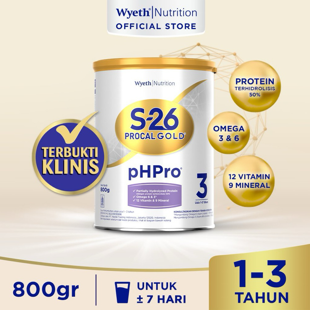 S26 pHPro tahap 3 / Susu Formula S-26 pHPro 1-3 tahun tahap 3