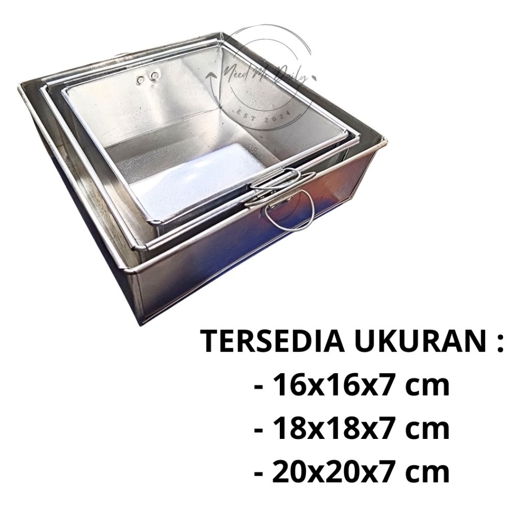 LOYANG PETAK PERSEGI KOTAK ANTI PENYOK TEBAL ALUMINIUM TINGGI 7 CM / LOYANG LAPIS LEGIT / LOYANG KUE