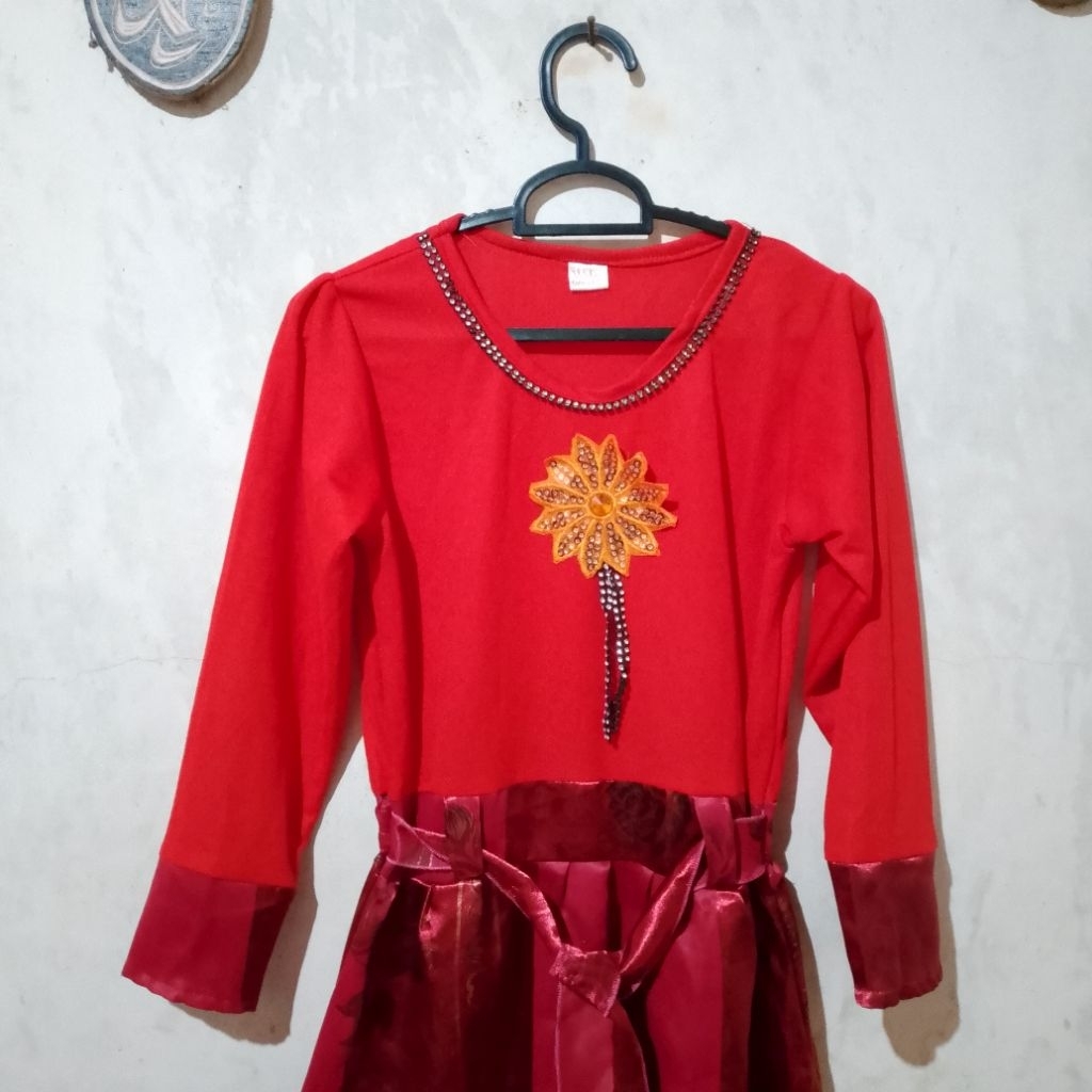 Prelove Gamis Gorden Jadul Merah