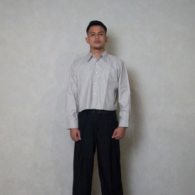 Mudka Studios Boxy Oxford Stripe Shirt | Cropped Shirt