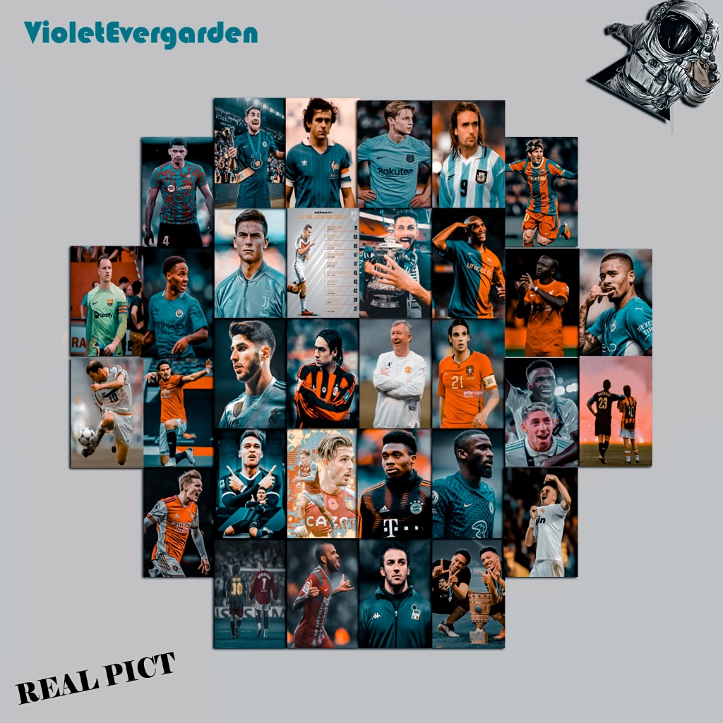 Hiasan Dinding Football Best Player Histori/Poster Aesthetic Para Pemain Bola Trend/Free Custom