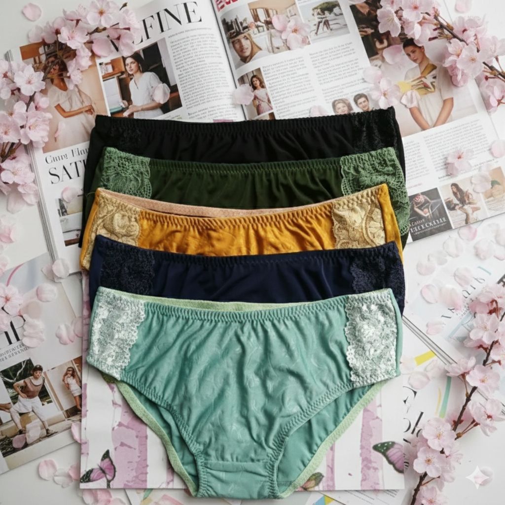 isi 6 pcs cd wanita / celana dalam wanita motif renda / cd perempuan isi 6 / pakaian dalam wanita is