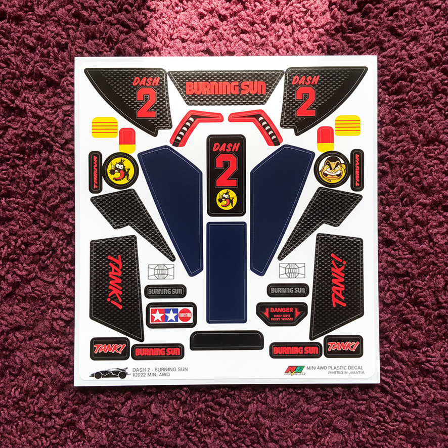 Stiker Burning Sun - Body Hitam Kombinasi Merah - Vinnyl