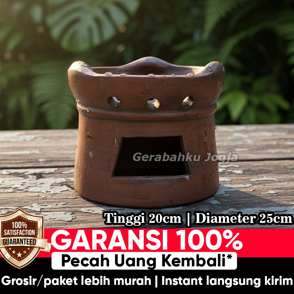 Gerabahku Jogja | Tungku Anglo Tanah Liat Gerabah Anglo Arang Areng Alat Masak Tradisional Diameter 