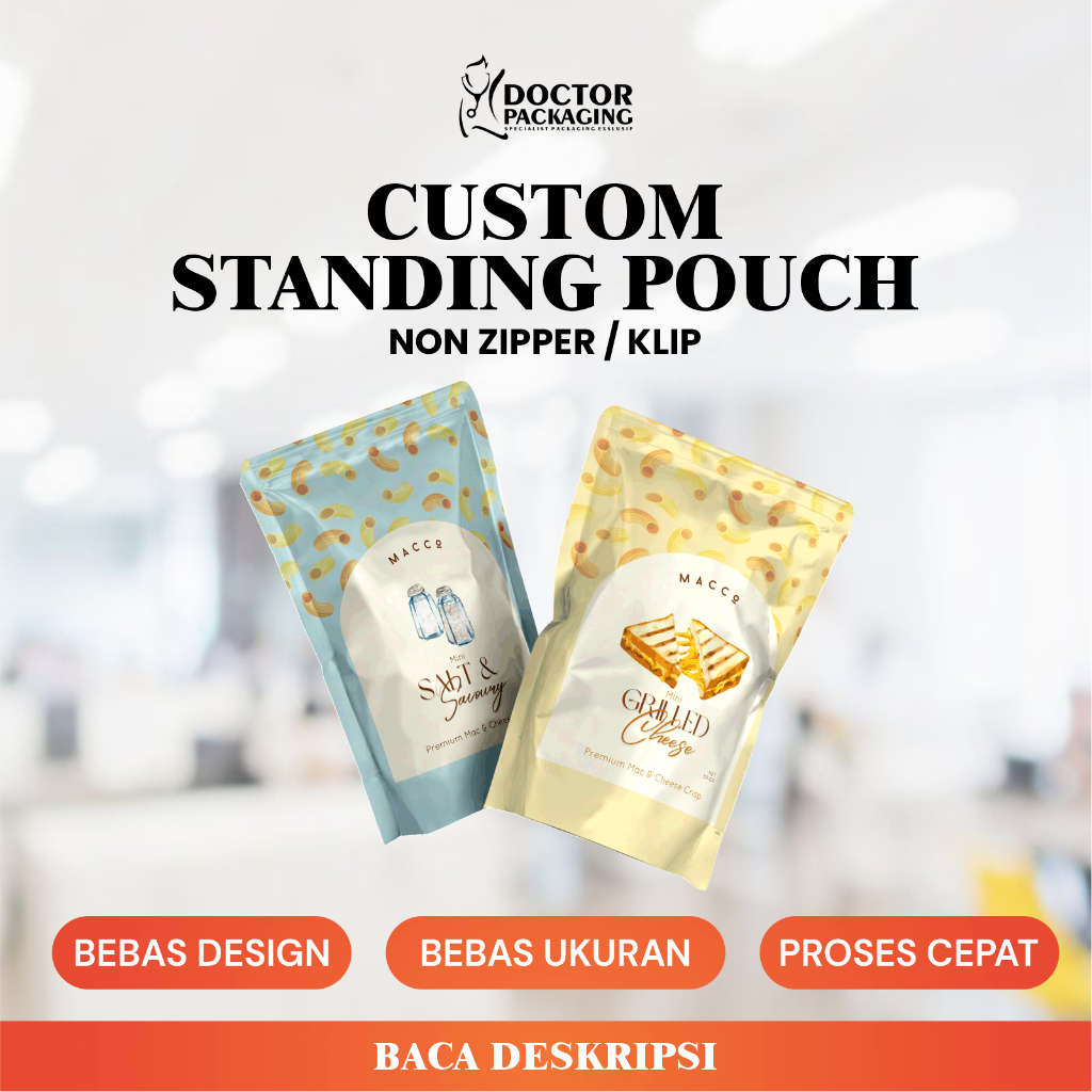 Custom Standing Pouch Non Zipper Full Printing