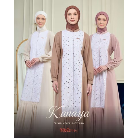 KANAYA GAMIS NIBRAS NBRS PRIVE NEW 2026 TERBARU | LINEN MIX COTTON BORDIR