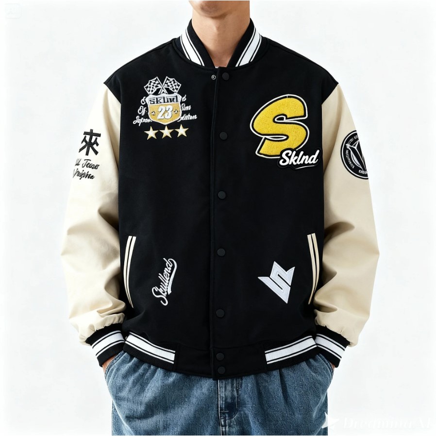 Skullend Jaket Varsity Pria Full Bordir Terbaru Unisex Pria Wanita