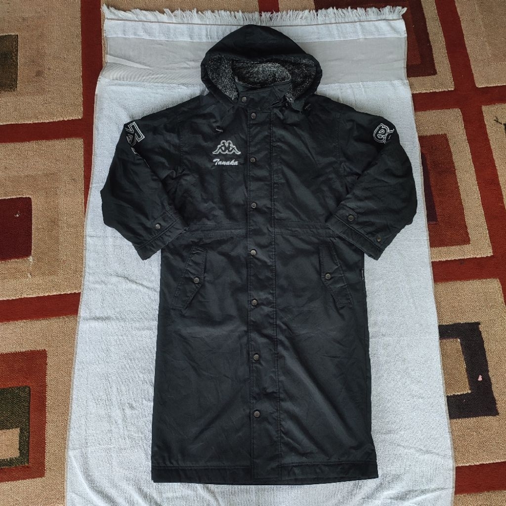 Vintage kappa sherpa long jacket embriodery logo