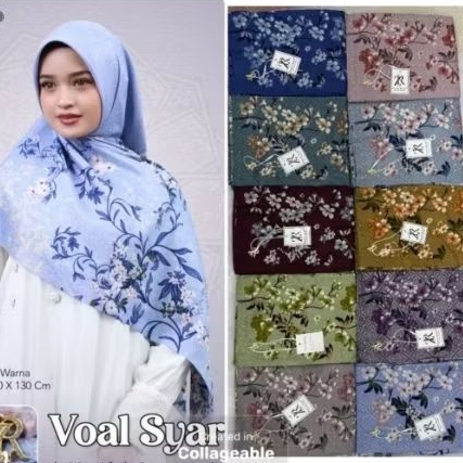 hijab segi empat voal syar'i motif