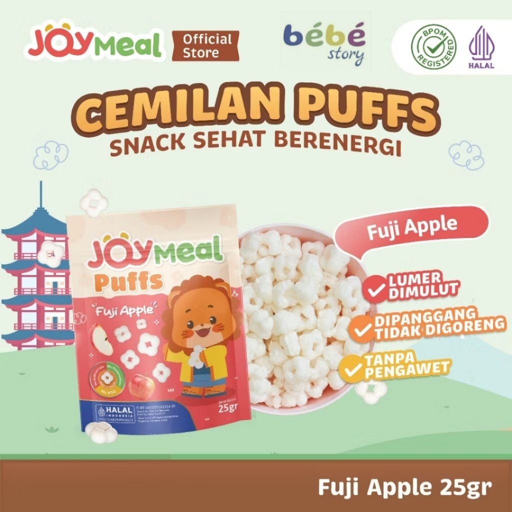 Joymeal Puffs Fuji Apple - Cemilan Snack Sehat Anak Rasa Khas Jepang