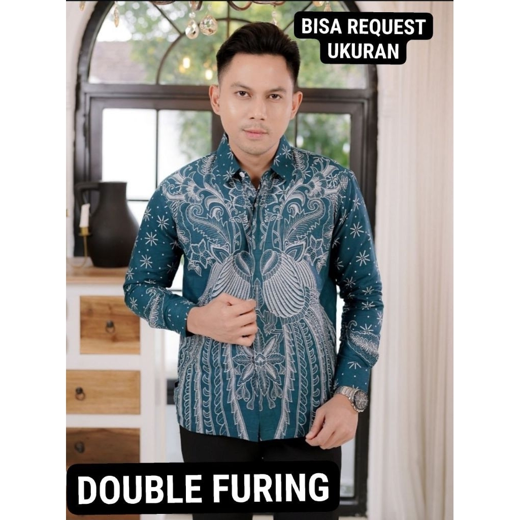 KEMEJA MOTIF MERAK & ROK DOUBLE FURING / BAJU SERAGAM BATIK COUPLE PASANGAN SARIMBIT KELUARGA CUSTOM