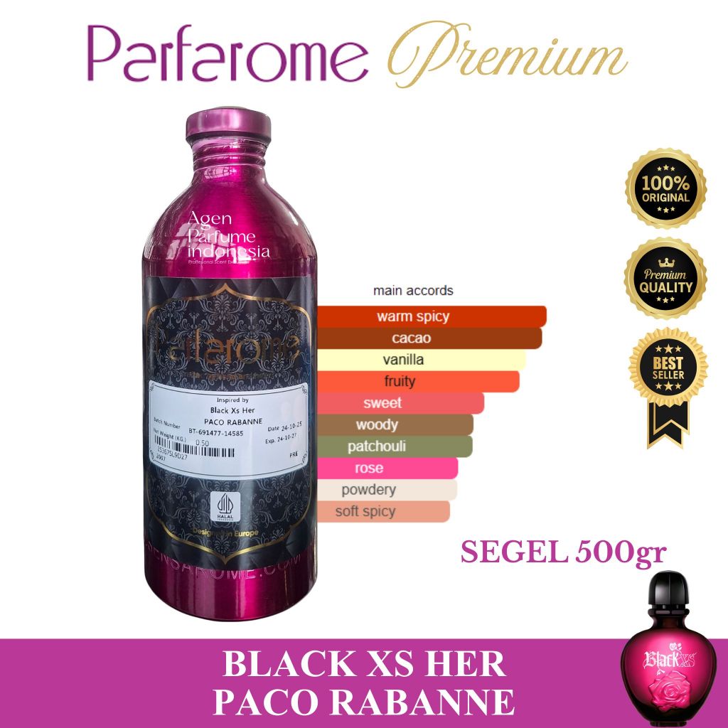 BLACK XS FOR HER PAKORABANNE By PARFAROME PREMIUM Segel 500gr