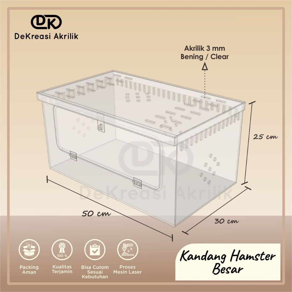 Akrilik Box hamster  Kandang Hamster Akrilik  Kandang Reptil Akrilik