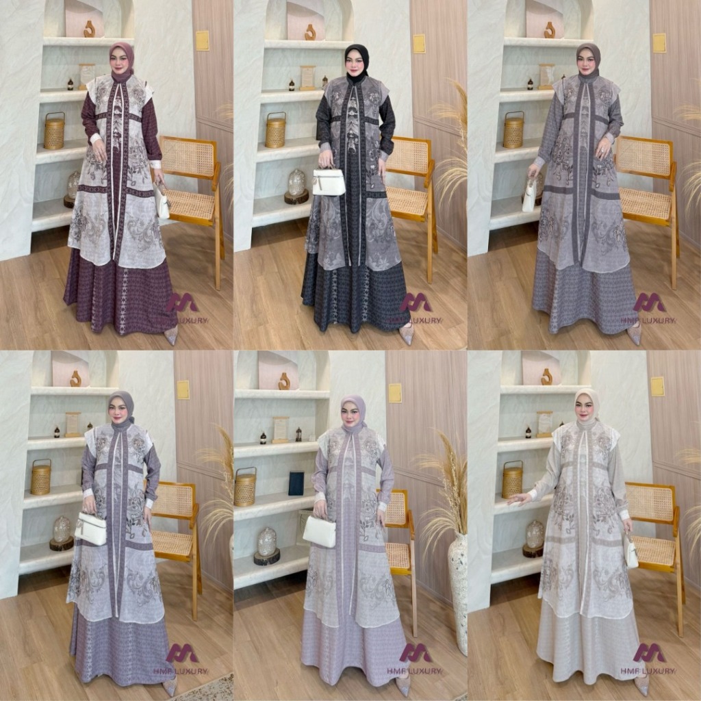 LuxuryFashion READY GAMIS DRESS WANITA SESHA NEW 2IN1 VOL 15 BY HMF LUXURY BEST SELLER