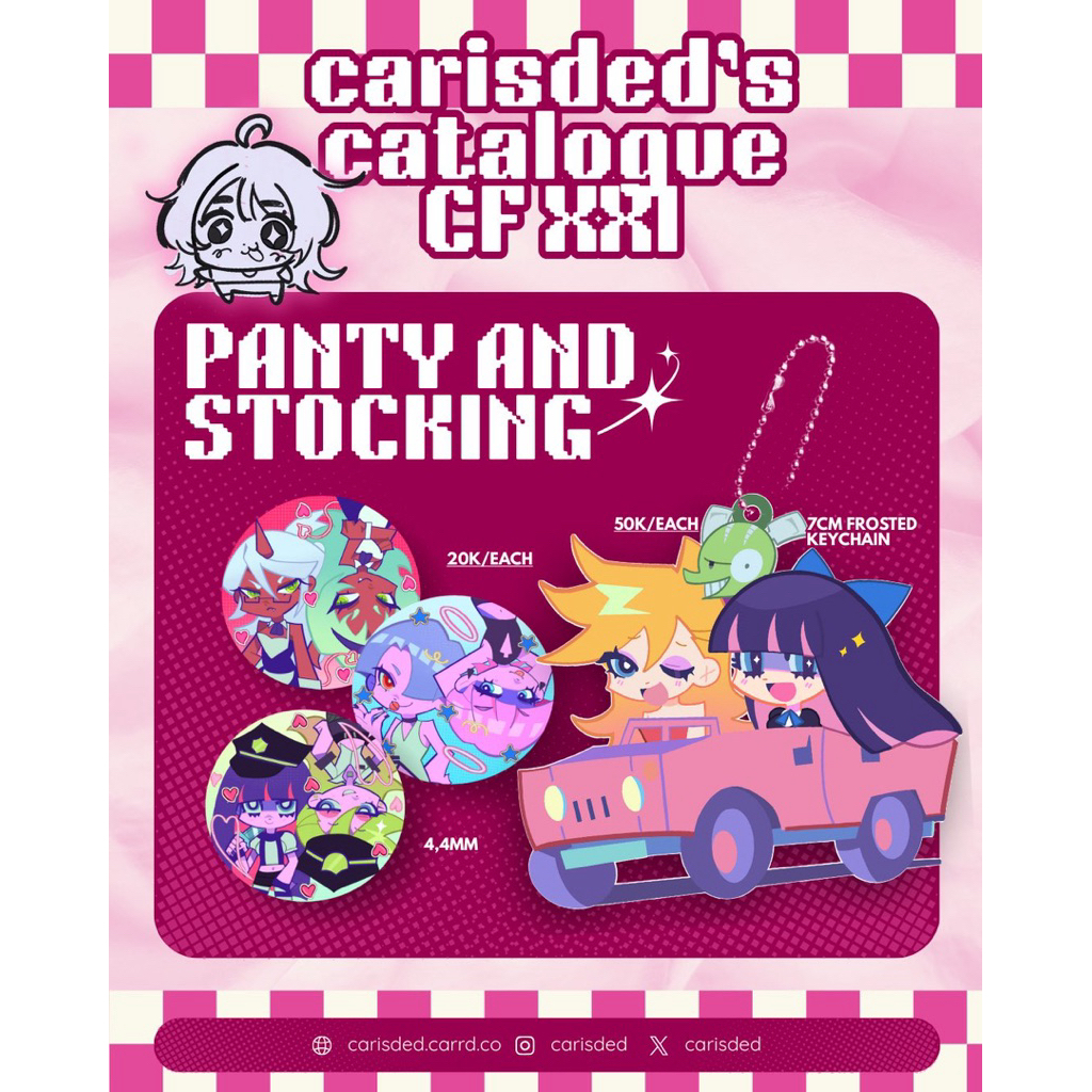 Panty and Stocking pin and keychain