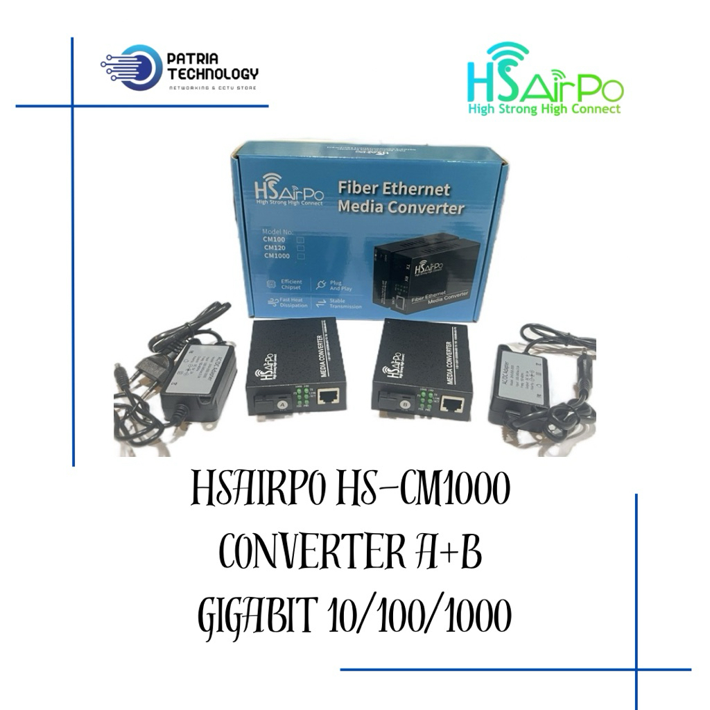 HSAIRPO CM1000 MEDIA CONVERTER A+B 10/100/1000